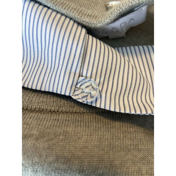 ESCADA Sport Gray Blue Virgin Wool Knit Long Sleeve Layered Sweater Size S Luxe - Picture 10 of 15